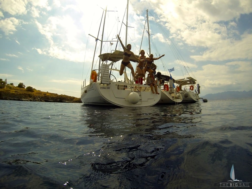 "swimming, jumping off boats and generally frolicking"