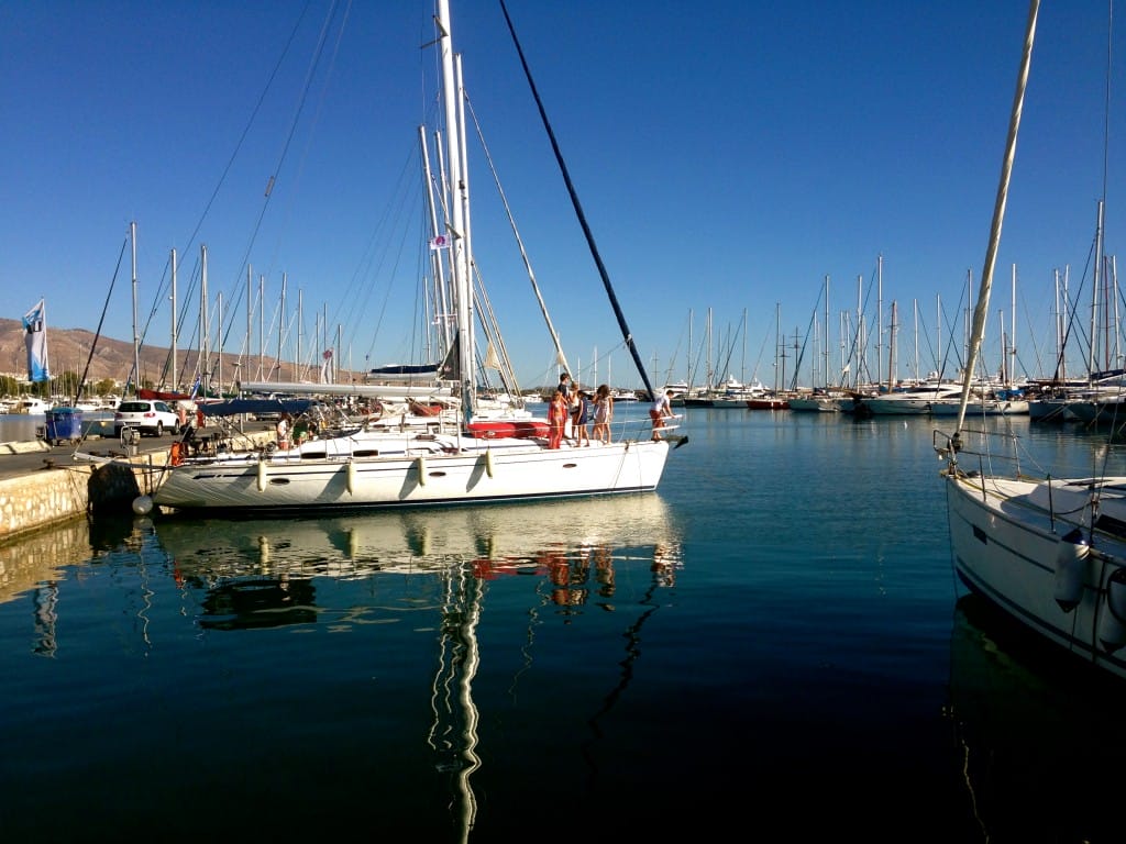 First morning with The Big Sail - setting sail for Aegina