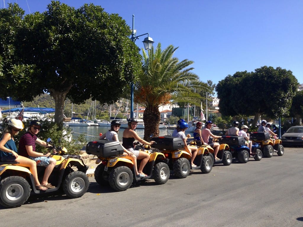Starting grid – the entire group took to quads & mopeds to explore the beautiful island of Poros