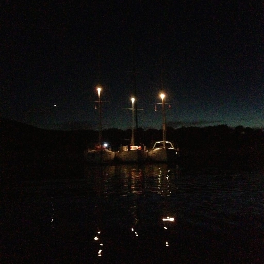 The yachts - all rafted together overnight for the final night at sea of The Big Sail