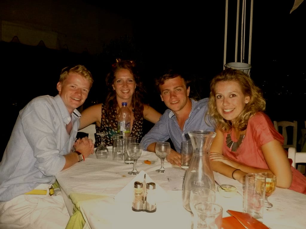 Enjoying another authentic Greek meal in Poros with The Big Sail